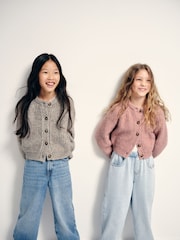 The Set 2 Pack Balloon Sleeve Knitted Cardigans Pink/Light Brown - Image 3 of 13