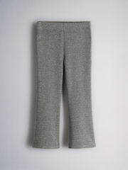 The Set Sparkle Rib Jersey Long Sleeve Top and Flared Leggings Set Silver Grey - Image 3 of 5