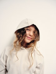 The Set Soft Touch Rib Cropped Hoodie and Wide Leg Co-Ord Joggers Oatmeal Marl - Image 5 of 7
