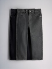 The Set 2 Pack Straight Fit Jeans Black/Grey - Image 1 of 5