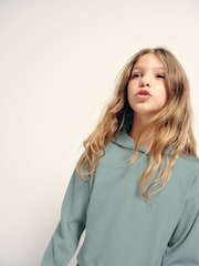 The Set Soft Touch Rib Cropped Hoodie and Wide Leg Co-Ord Joggers Brown - Image 6 of 10
