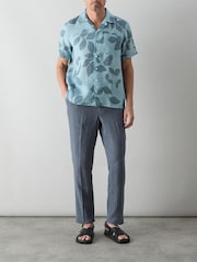 Oliver Sweeney Blue Linen Short Sleeve Shirt - Image 1 of 5