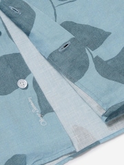 Oliver Sweeney Blue Linen Short Sleeve Shirt - Image 4 of 5