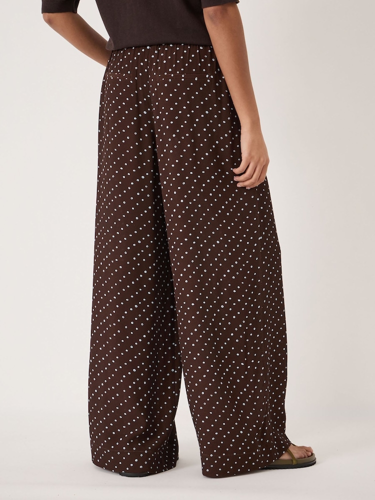 Hush Brown Petunia Print Trousers - Image 2 of 5 Hush Brown Petunia Print Trousers - Image 2 of 5