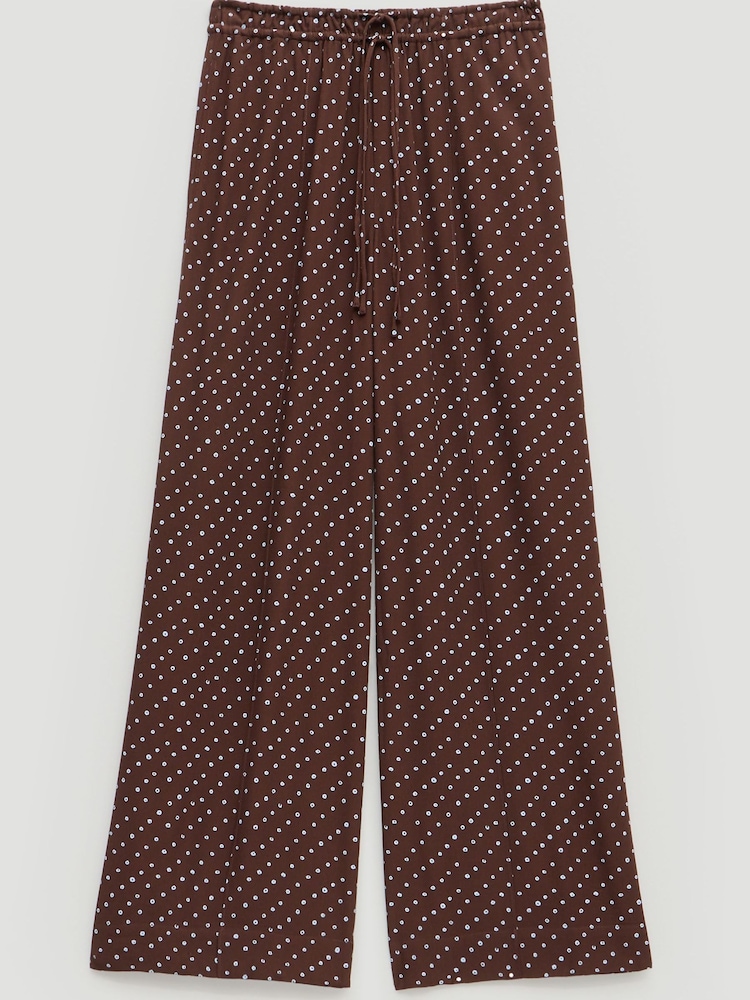 Hush Brown Petunia Print Trousers - Image 5 of 5 Hush Brown Petunia Print Trousers - Image 5 of 5