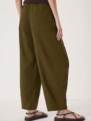 Hush Green Tovi Linen Blend Barrel Leg Trousers - Image 3 of 5