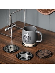 Marvel Set of 2 Black Round Metal Coasters - Image 2 of 2