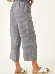 Pantalons Roman Petite Raccourcis à rayures métalliques - Image 3 sur 5