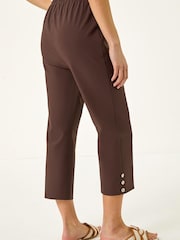 Roman Brown Bengaline Cropped Trousers - Image 3 of 5