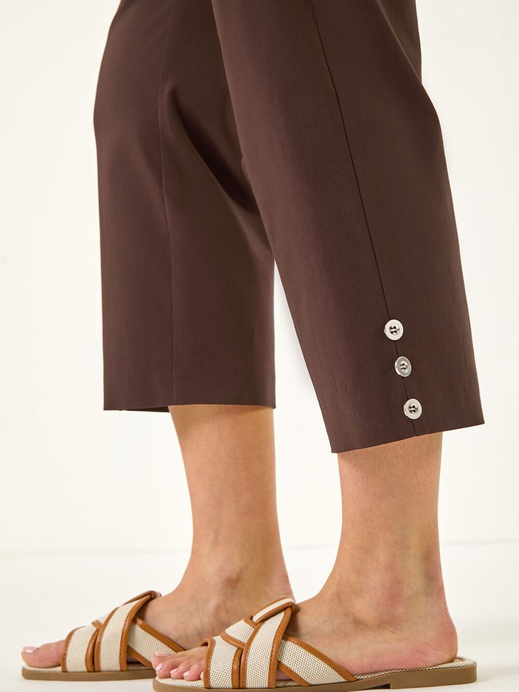 Roman Brown Bengaline Cropped Trousers - Image 5 of 5