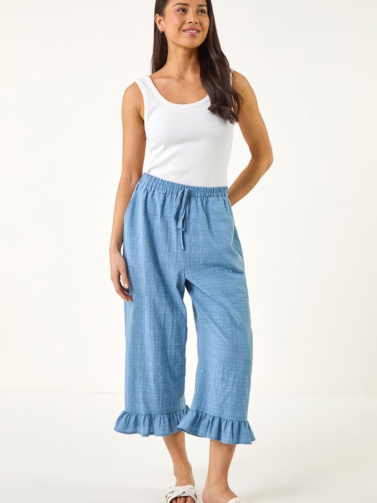 Roman Blue Petite Frill Hem Trousers - Image 2 of 5