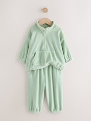 Green Fleece Half Zip Top and Barrel Trousers Set (3mths-7yrs) - Image 3 of 5
