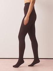 Chocolate Brown Warm Handle Cable Knitted Tights 1 Pack - Image 1 of 3
