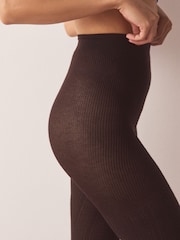 Chocolate Brown Warm Handle Cable Knitted Tights 1 Pack - Image 3 of 3