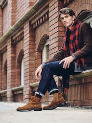 Tan Brown Suede Chelsea Boots - Image 3 of 8