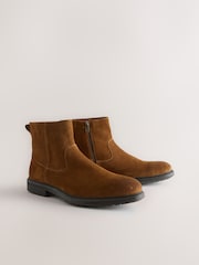 Tan Brown Suede Chelsea Boots - Image 4 of 8
