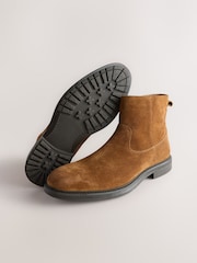 Tan Brown Suede Chelsea Boots - Image 6 of 8