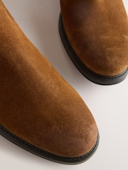 Tan Brown Suede Chelsea Boots - Image 7 of 8
