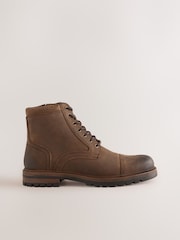 Brun - Leather Toecap Boots - Bilde 2 av 6