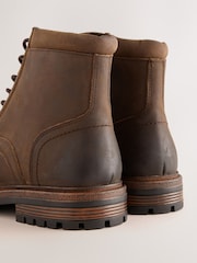Brun - Leather Toecap Boots - Bilde 3 av 6
