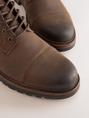 Brun - Leather Toecap Boots - Bilde 4 av 6