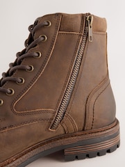 Brun - Leather Toecap Boots - Bilde 5 av 6