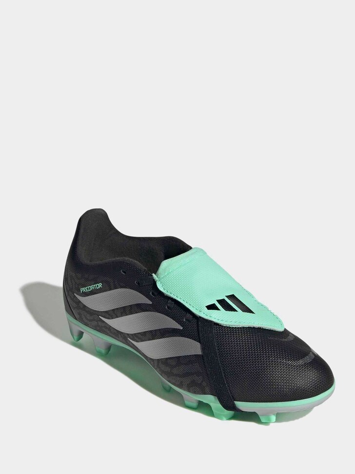 adidas Black/Green Predator Club Fold Over Tongue Firm Ground Multi Ground Football Boots