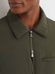 Reiss Olive Green Bernardi Technical Padded Zip-Through Jacket - Image 4 of 6