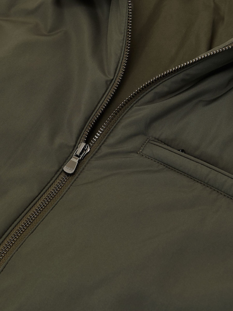 Reiss Olive Green Bernardi Technical Padded Zip-Through Jacket - Image 6 of 6 Reiss Olive Green Bernardi Technical Padded Zip-Through Jacket - Image 6 of 6