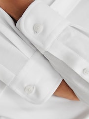 Reiss White Monaco R-Flex Cotton-Blend Stretch Jersey Shirt Slim-Fit - Image 4 of 9