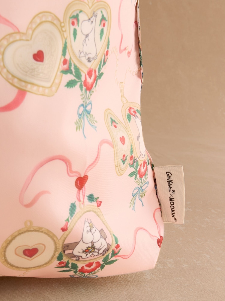 Cath Kidston Pink Moomin Love Lockets Foldaway Shopper Bag - Image 2 of 3 Cath Kidston Pink Moomin Love Lockets Foldaway Shopper Bag - Image 2 of 3