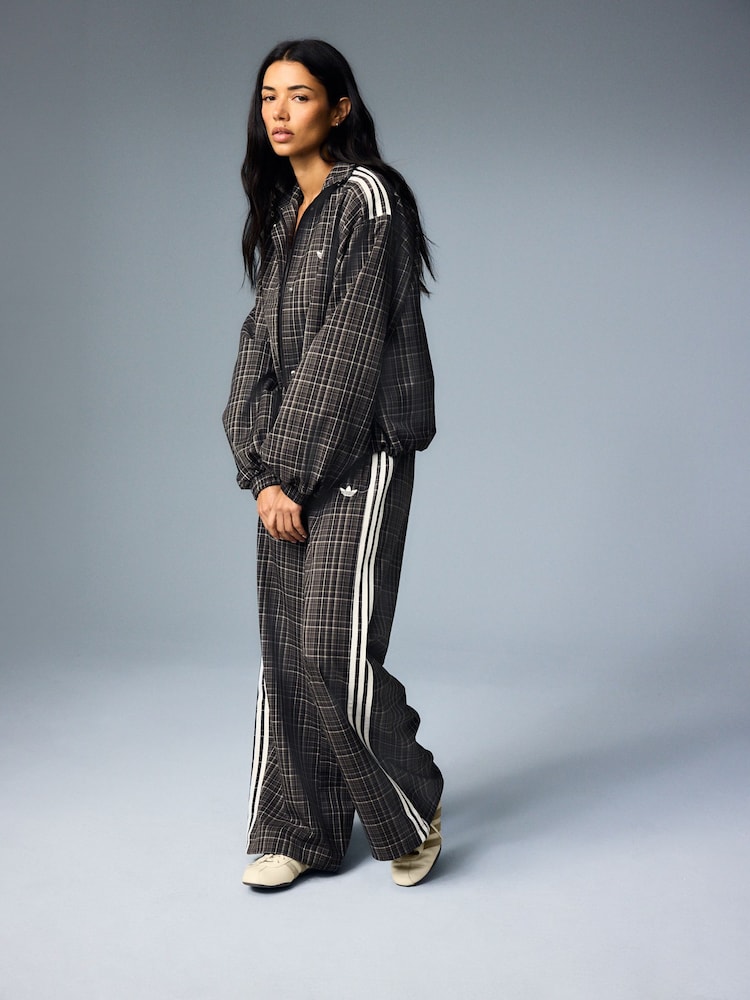 Grau - adidas Originals Blousy Check Oversize Balloon Sleeve Track Top Jacket - Bild 2 von 7