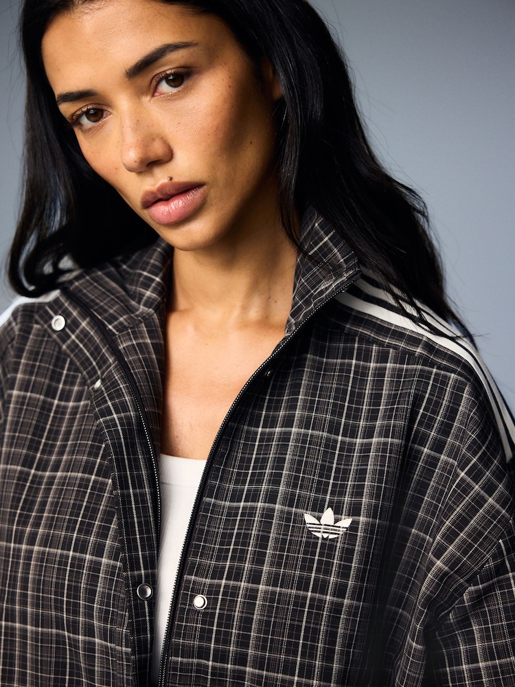 Grau - adidas Originals Blousy Check Oversize Balloon Sleeve Track Top Jacket - Bild 7 von 7