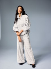 adidas Originals White Blousy Check Oversize Balloon Sleeve Track Top Jacket - Image 3 of 5