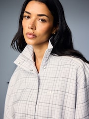adidas Originals White Blousy Check Oversize Balloon Sleeve Track Top Jacket - Image 5 of 5