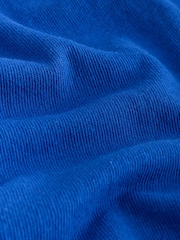 Кобальтово-синій - Raglan Long Sleeve Washed Effect Raw Seam T-Shirt - Image 8 of 8