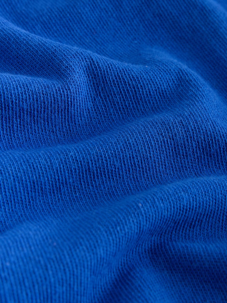Кобальтово-синій - Raglan Long Sleeve Washed Effect Raw Seam T-Shirt - Image 8 of 8
