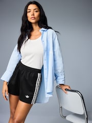 adidas Originals Black Lace 3-Stripe Shorts - Image 4 of 10