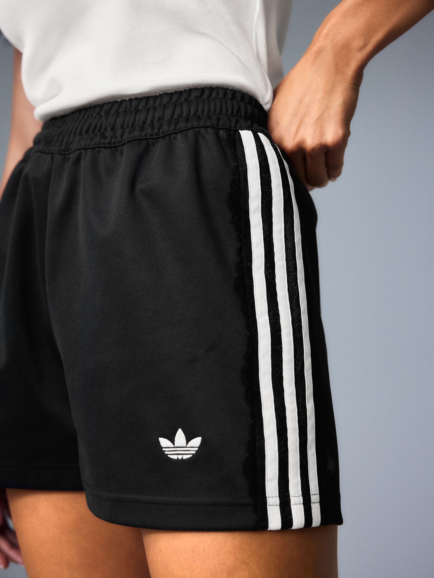 Buy adidas Originals Black Lace 3-Stripe Shorts from the Next UK