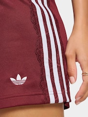 adidas Originals Red Lace 3-Stripe Shorts - Image 4 of 5