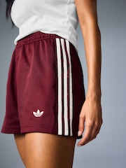 adidas Originals Red Lace 3-Stripe Shorts - Image 6 of 6