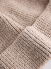 The Set 2 Pack Fisherman Beanies Oat/Chocolate Brown - Image 5 of 5
