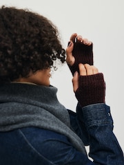 The Set 3 Pack Fingerless Gloves Chocolate Brown/Oat/Ecru - Image 3 of 7