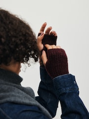 The Set 3 Pack Fingerless Gloves Chocolate Brown/Oat/Ecru - Image 4 of 7