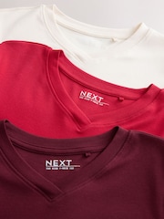 Red/White V-Neck Long Sleeve T-Shirts 3 Pack - Image 10 of 11