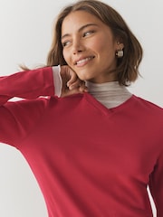 Red/White V-Neck Long Sleeve T-Shirts 3 Pack - Image 5 of 11