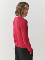 Red/White V-Neck Long Sleeve T-Shirts 3 Pack - Image 6 of 11