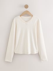 Red/White V-Neck Long Sleeve T-Shirts 3 Pack - Image 9 of 11