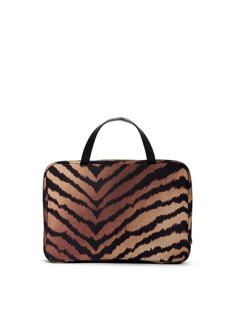Victoria's Secret Brown Tiger Stripe Makeup Bag - Image 2 of 3 Victoria's Secret Brown Tiger Stripe Makeup Bag - Image 2 of 3