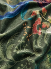 Dark Green Floral Kew Gardens Print Sleeveless Floral Asymmetric Drape Top - Image 7 of 7